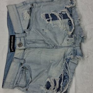 Express Jeans Distressed Denim Jean Shorts